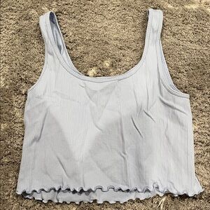 Garage Light Gray Ribbed Crop Top